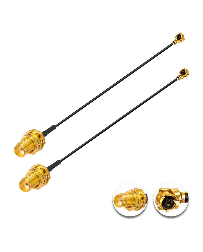 POBADY 2PCS U.F.L1 to SMA Female Low Loss Coaxial Cable 2" /5CM U.F.L1 1.13mm Mini-Coaxial Pigtail Cable for Wireless Routers Mini PCIE Network Cards PCI Wi-Fi WAN Repeater - Image 1